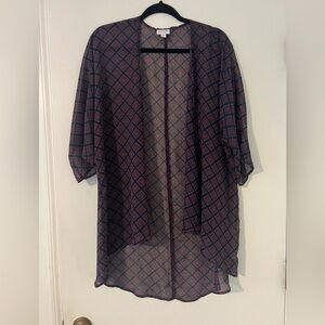 LuLaRoe Multicolor Patterned Kimono size S (SKU-D-132)